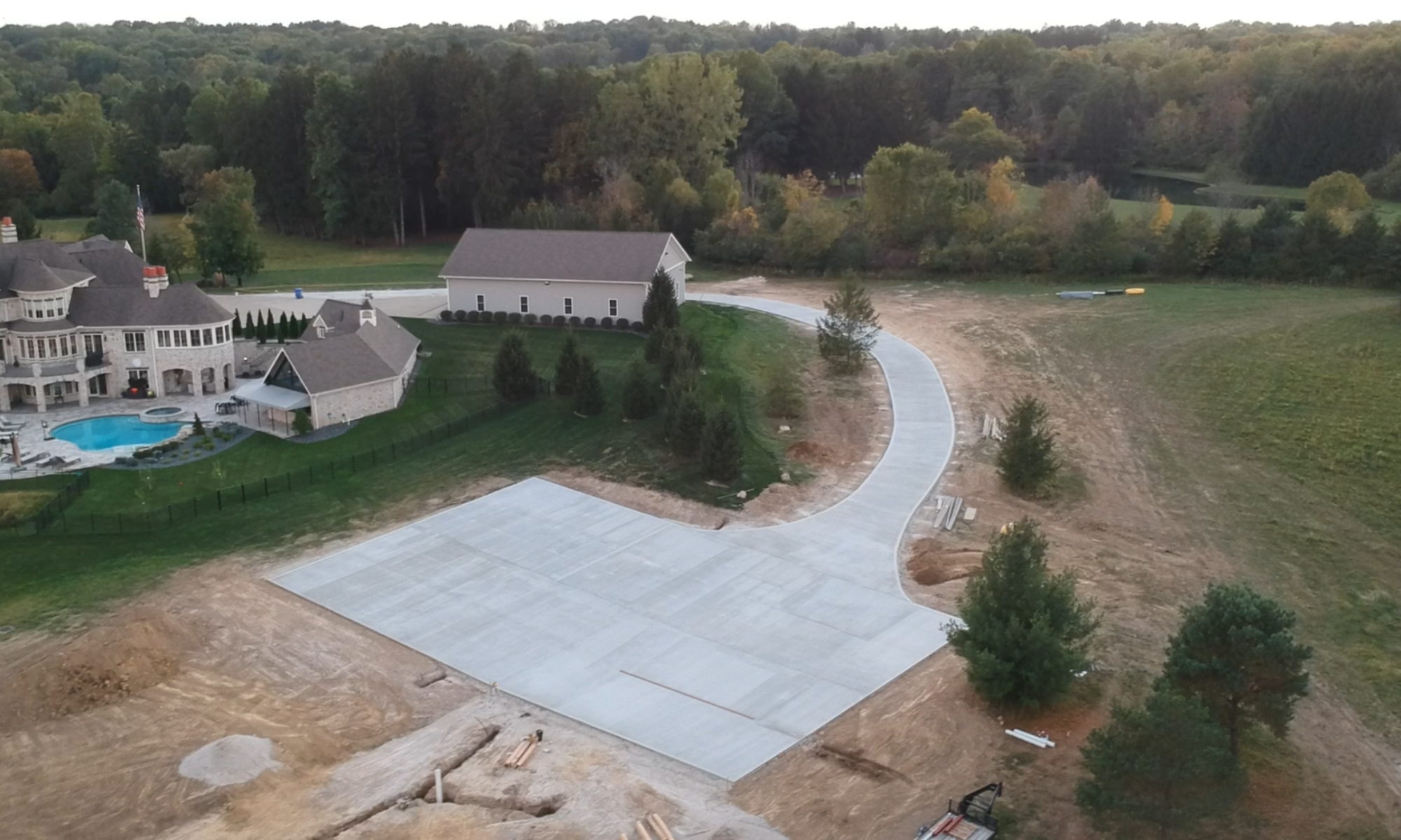 We can pour concrete or level it